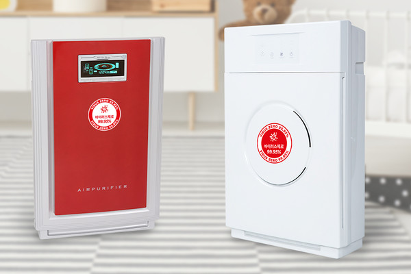 왼쪽부터 광촉매방식과 공기청정기능이 있는 AG-40과 AG-30 제품 이미지.