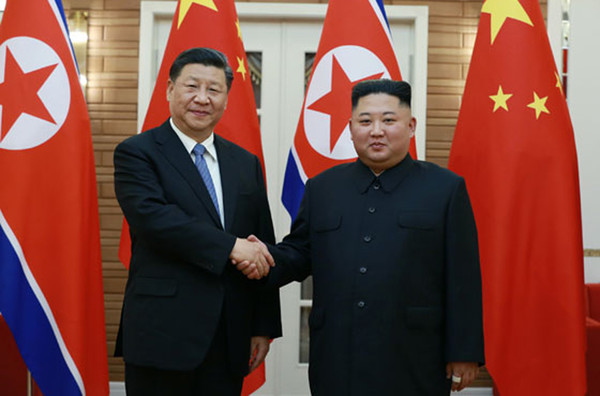 북한 노동신문은 지난 20일 김정은 국무위원장과 시진핑 중국 국가주석이 회담을 했다고 21일 보도했다. 2019.06.21 / 출처=[노동신문]