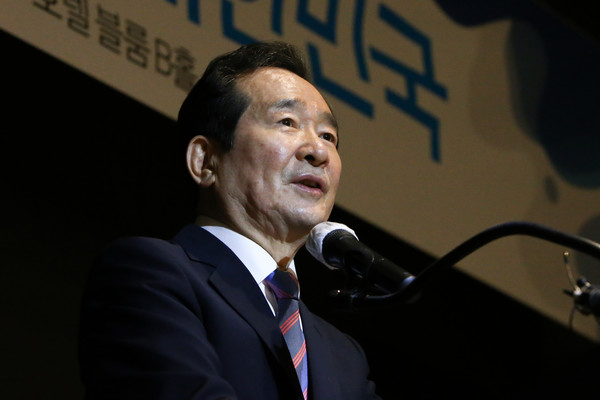 정세균 전 국무총리가 11일 서울 여의도 한 호텔에서 열린 정세균계 의원 모임인 ‘광화문포럼’에서 기조 강연을 하고 있다. 2021.05.11 / 사진=[국회사진기자단]