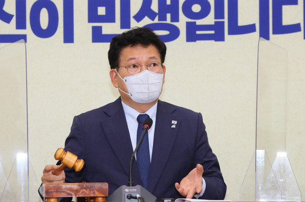 송영길 더불어민주당 대표가 23일 서울 여의도 국회에서 열린 최고위원회의에서 모두발언하고 있다. 2021.06.23 / 사진=[공동취재사진]