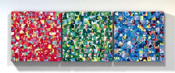 VISUAL POETRY PIXEL SERIES, Mixed Media on Canvas, 68.4X68.4cm(each), 2021