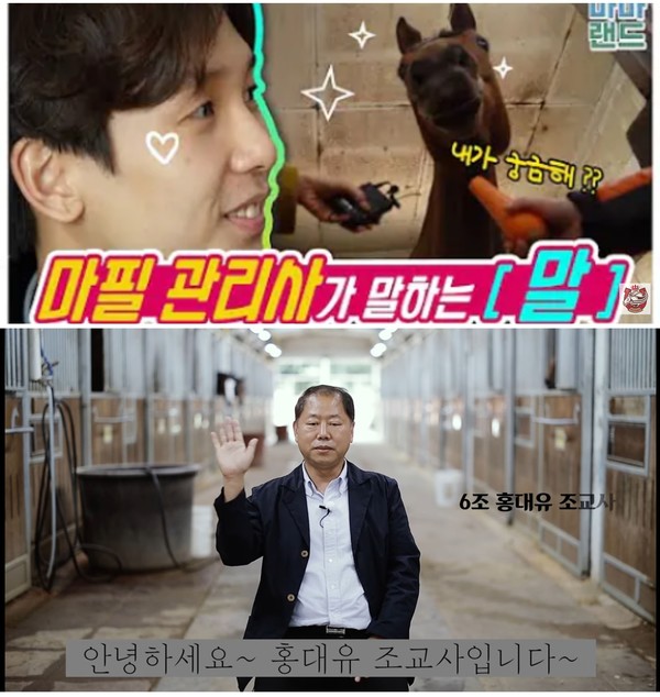 조교사들의 유튜브 갈무리(위 이신영, 아래 홍대유 조교사)