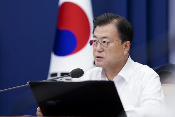 문재인 대통령이 26일 청와대에서 열린 수석·보좌관회의에서 발언을 하고 있다.2021.07.26 / 사진=[청와대 제공]