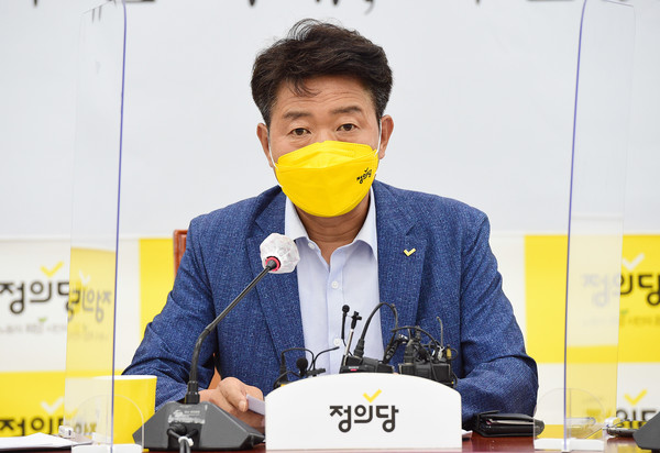 여영국 정의당 대표가 2일 서울 여의도 국회에서 열린 대표단회의에서 발언하고 있다.2021.08.02 / 사진=[공동취재사진]