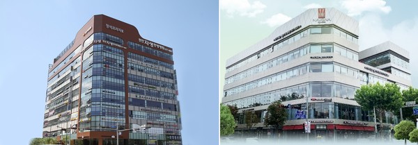 [사진설명] 천안자생한방병원 외경(왼쪽)과 청주자생한방병원 외경