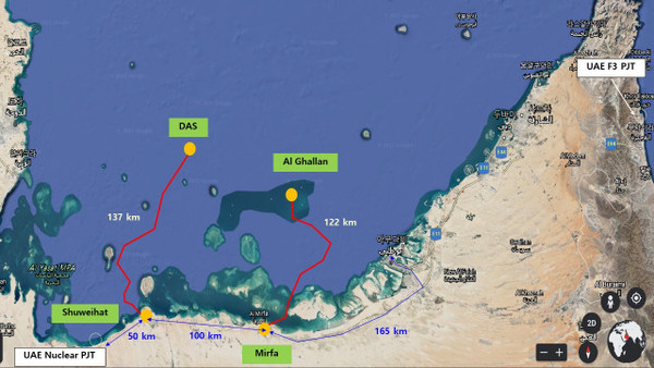 UAE HVDC 해저송전망 위치도 (이미지 = 삼성물산 제공)