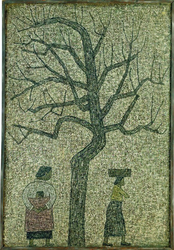 나무와 여인. 캔버스에 유채, 130x89, 1959