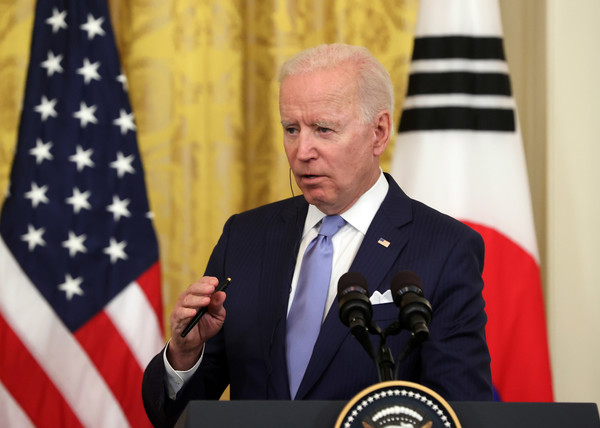 조 바이든 미국 대통령이 21일 오후(현지시간) 미국 워싱턴 백악관 이스트룸에서 한미 공동기자회견에 참석해 발언하고 있다. 2021.05.22 / 사진=[뉴시스]