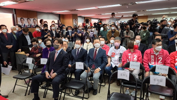 지난 14일 오세훈 국민의힘 서울시장 후보 '오썸! 캠프'가 본격 출범했다. (사진=정경호 기자)