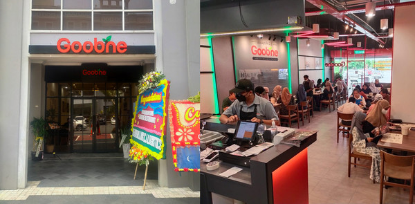 왼쪽부터 굽네 모이점 외관 , 반팅점 매장 내부 (사진 = 지앤푸드 제공)