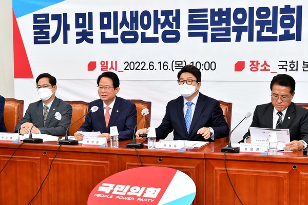 류성걸 국민의힘 물가 및 민생안정 특별위원회 위원장이 16일 서울 여의도 국회에서 열린 물가 및 민생안정 특별위원회 제1차 회의에서 발언하고 있다.2022.06.16 / 사진=[공동취재사진]