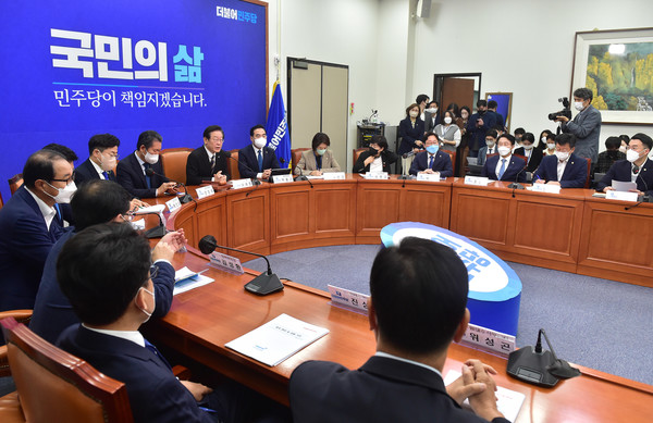 이재명 더불어민주당 대표가 14일 국회에서 열린 최고위원회의에서 발언을 하고 있다.2022.09.14 / 사진=[공동취재사진]