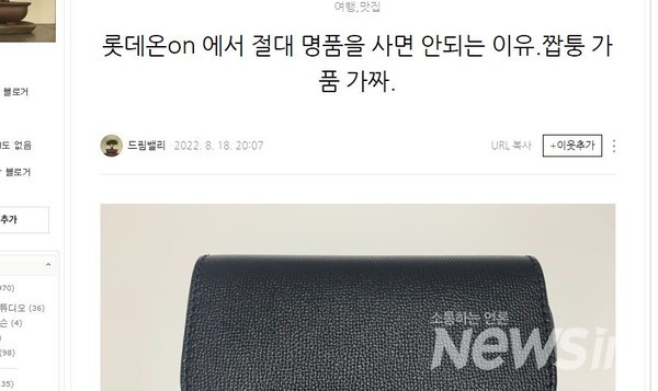 사진은 블로그에 올라온 내용