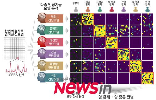 ▲ 한 번의 신호 검출로 여러 암에 대한 정보 획득