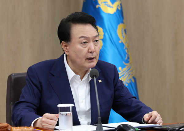 윤석열 대통령이 1일 서울 용산 대통령실 청사에서 국무회의를 주재하고 있다.2023.08.01 / 사진=[대통령실통신사진기자단]