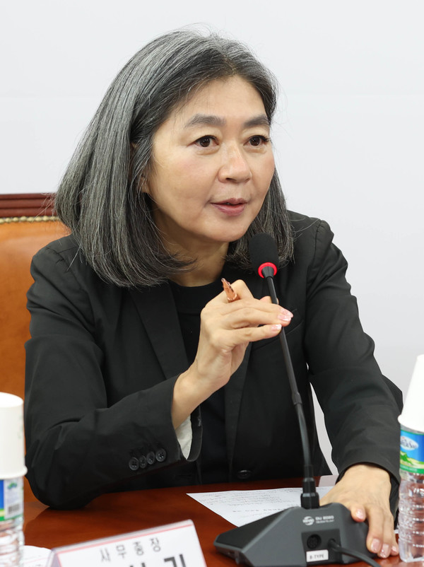 김행 국민의힘 비상대책위원이 14일 오전 서울 여의도 국회에서 열린 비상대책위원회 회의에서 발언을 하고 있다.2022.09.14 / 사진=[공동취재사진]