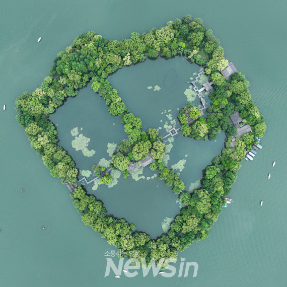 ▲항저우 시후의 항공 사진. (사진=신화통신)