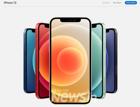▲애플 공식 홈페이지에 소개된 아이폰 12 이미지. (사진=신화통신)