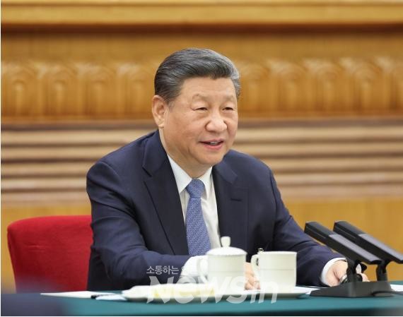 ▲시진핑 주석이 5일 제14기 전국인민대표대회 제2차 회의 장쑤 대표단 심의에 참여해 발언하고 있다. (사진=신화통신)