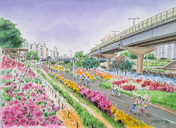 할아버지가 그린 중랑천 장미공원길