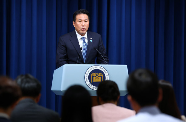 김태효 국가안보실 1차장이 29일 서울 용산 대통령실 청사에서 한-UAE 정상회담 결과 등에 대한 브리핑을 하고 있다. 2024.05.29