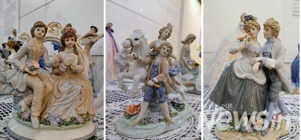 독창적인 도자기 인형 주얼리를 선보인 유보석 작가(사진=정경호 기자)