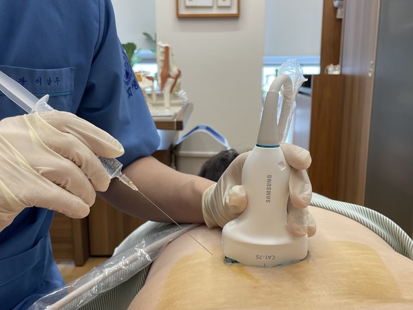 [사진설명] 초음파를 활용한 약침 치료