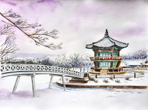 향원정 설경 (할아버지 작품)