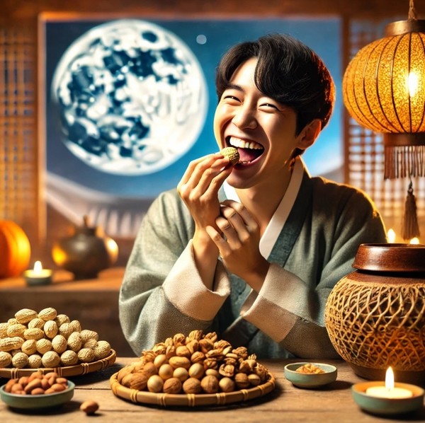 [사진설명]부럼깨기 (출처: ChatGPT 제작)