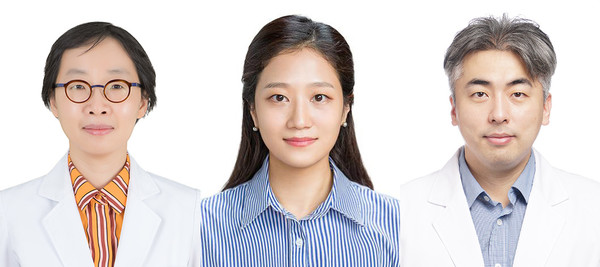 왼쪽부터 영상의학과 이영흔, 김채리 교수, 비뇨의학과 태범식 교수.
