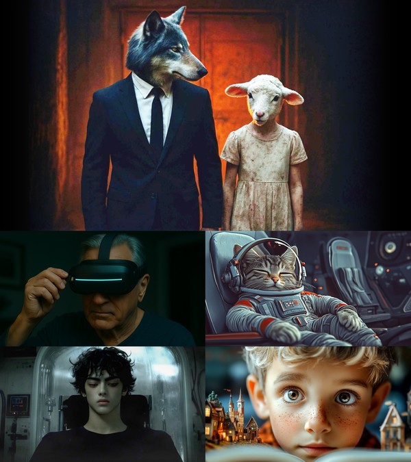 ▲ 'CGV AI영화 공모전' 수상작 5편 대표 스틸