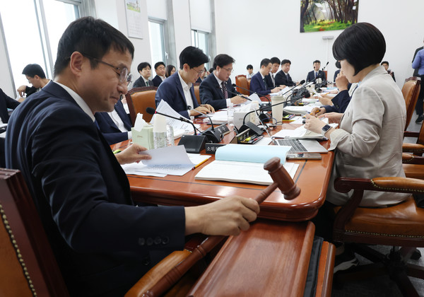 2일 서울 여의도 국회에서 열린 예산결산특별위원회의 추경예산안 등 조정소위원회에서 한병도 소위원장(예결위원장)이 회의를 주재하고 있다. 2025.07.02.