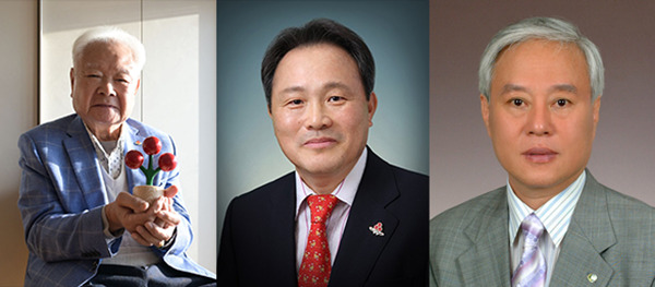 ▲왼쪽부터 국민훈장 동백장 수상자 양한종 아너 소사이어티 오플러스 회원, 국민포장 수상자 성석종 아너 소 사이어티 회원, 국민포장 수상자 신동욱 아너 소사이어티 회원