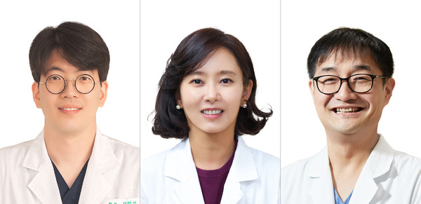 경희대병원 안과 강민석, 이비인후과 민진영 교수, 경희대치과병원 구강내과 어규식 교수(좌측부터).
