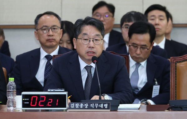 노만석 검찰총장 직무대행이 27일 서울 여의도 국회에서 열린 법제사법위원회의 대검찰청에 대한 국정감사에서 질의에 답하고 있다. 2025.10.27.